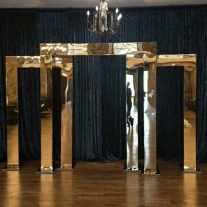3D Luxury Mirror Gold Arch Set