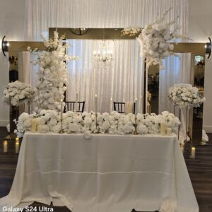 3D Luxury Mirror Gold Arch Floral Set