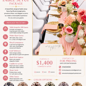 ELEGANT FLORAL TABLE SETUP PACKAGE 2